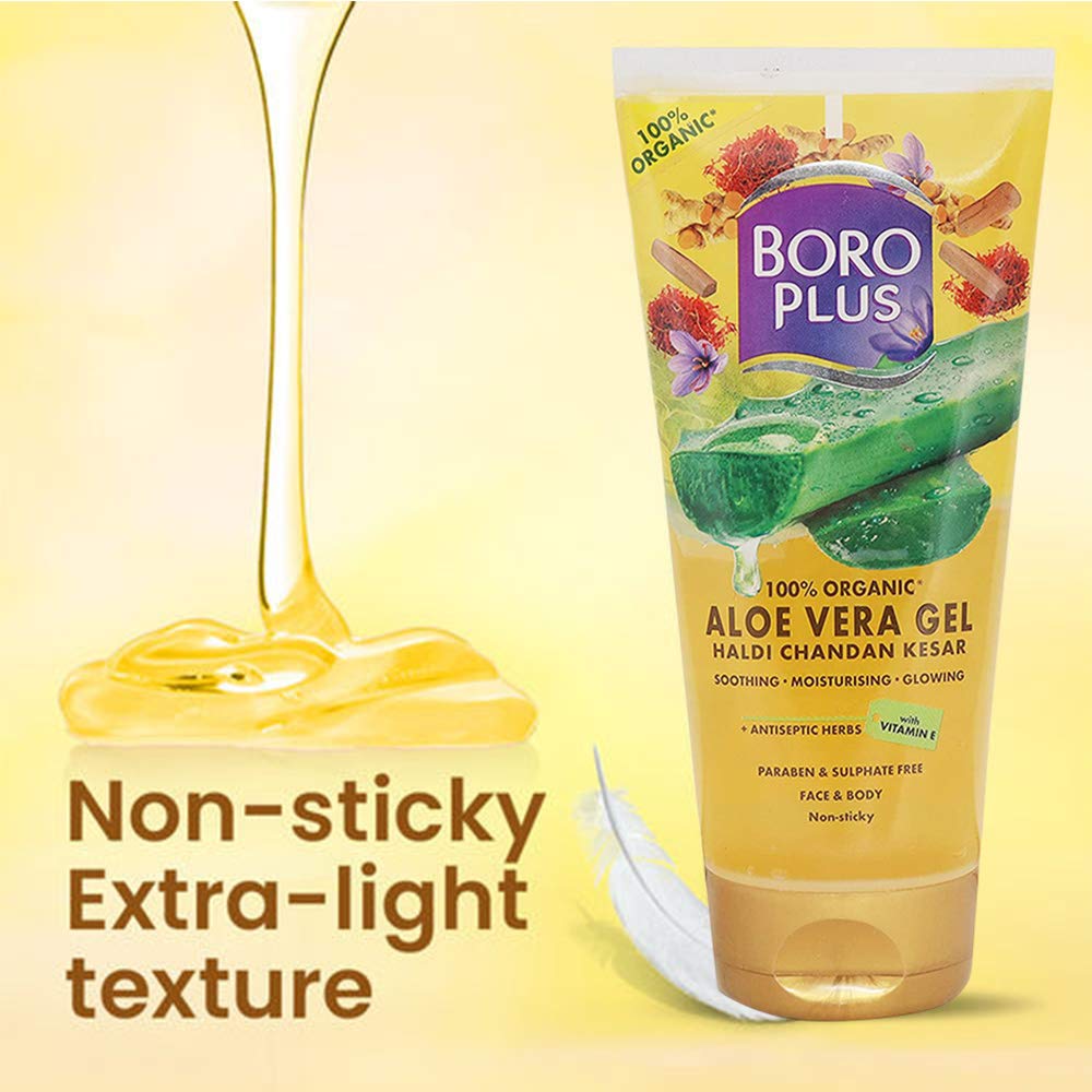 BoroPlus Aloe Vera Gel With Haldi Chandan Kesar 150ml Pack Of 1 For Glowing Healthy Skin