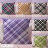 Fashionable Check Stripe Cushion Cover Natural Linen Organic Fabric Double-Sided Printing Sofa Home Decor Gift Pillow Case