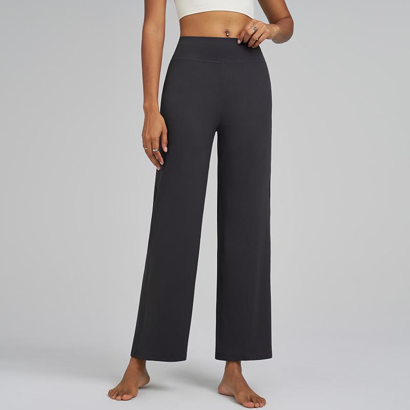 

Huaton High Elastic Yoga Pants: Loose, Straight-Leg, Nude-Feel, Slimming & Flattering Casual Wear S