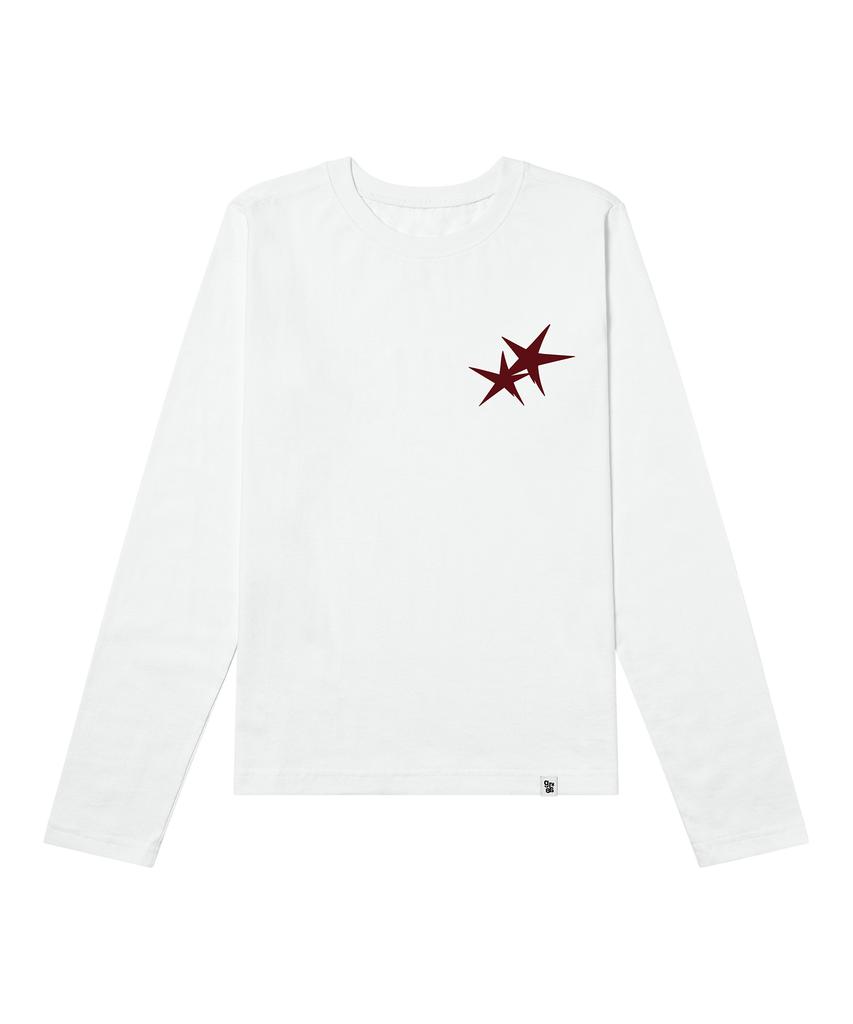 GRAVER ORDINARY [Odnr Unisex] Small Twins Star Long Sleeve T-Shirt_Charcoal