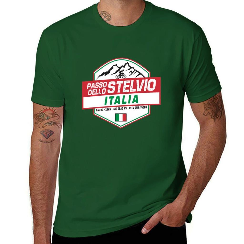 Πέρασμα Stelvio Ποδηλασία Ιταλία T-shirt Απλό Προσαρμοσμένα Ρούχα Hippie Ρούχα Unisex Ρούχα