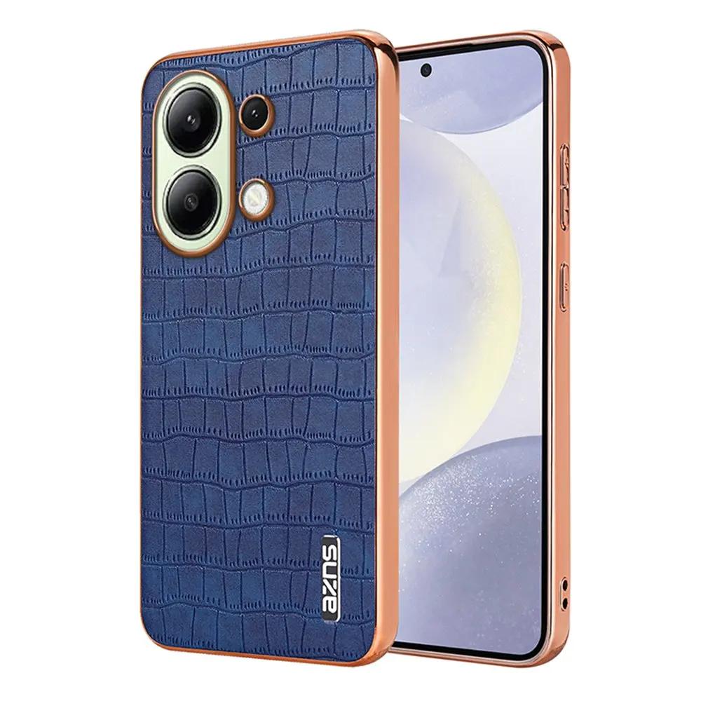 Leather Case Plating Bumper Full Shockproof Cover for Redmi Note 13 Pro 4G 13Pro Poco M6 Pro 4G Case PU Leather+TPU Phone Case