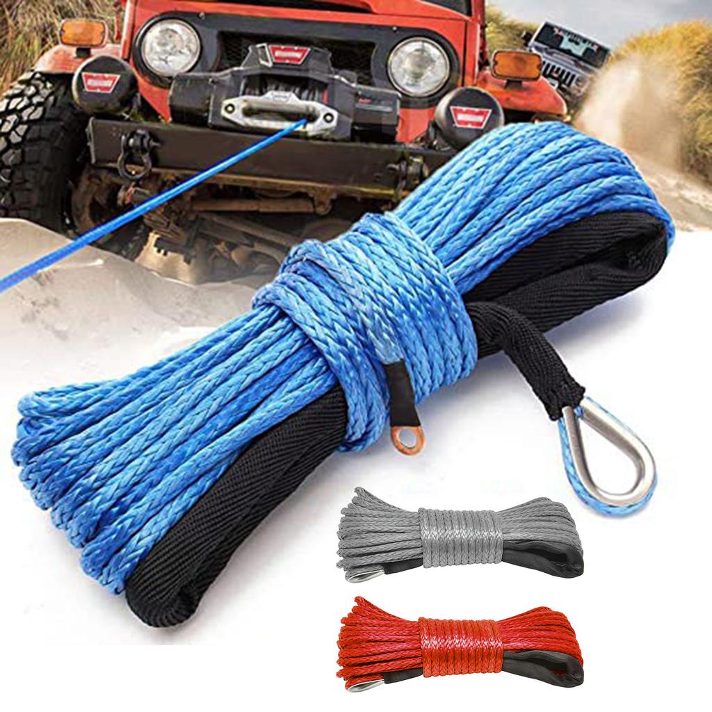 Cheap 15m Synthetic Winch Rope Line 7000LBs Trailer Winch Rope with