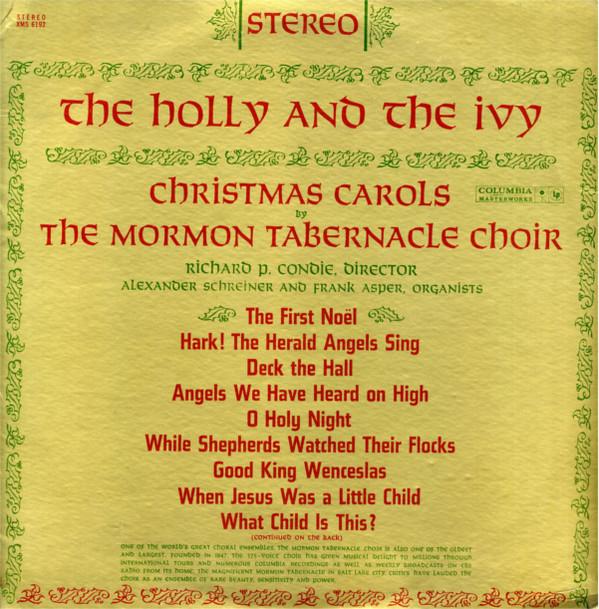 

LP Record MORMON TABERNACLE CHOIR Holly And The Ivy Christmas Carols XMS6192 COLUMBIA MASTE US Classical Used