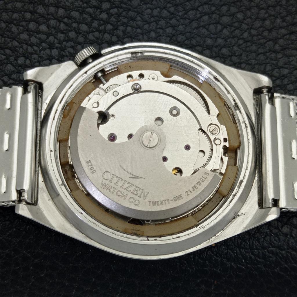 VINTAGE CITIZEN AUTOMATIC 8200 JAPAN MENS WHITE COLOR DIAL WATCH A702140-5 R208-a702140