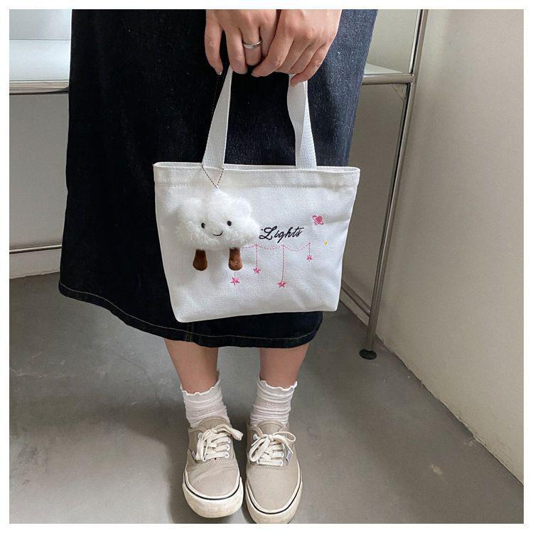 Damen Casual Kleine Canvas Tragetasche - Handtasche, Studenten-Lunchbox, Reißverschluss-Stil