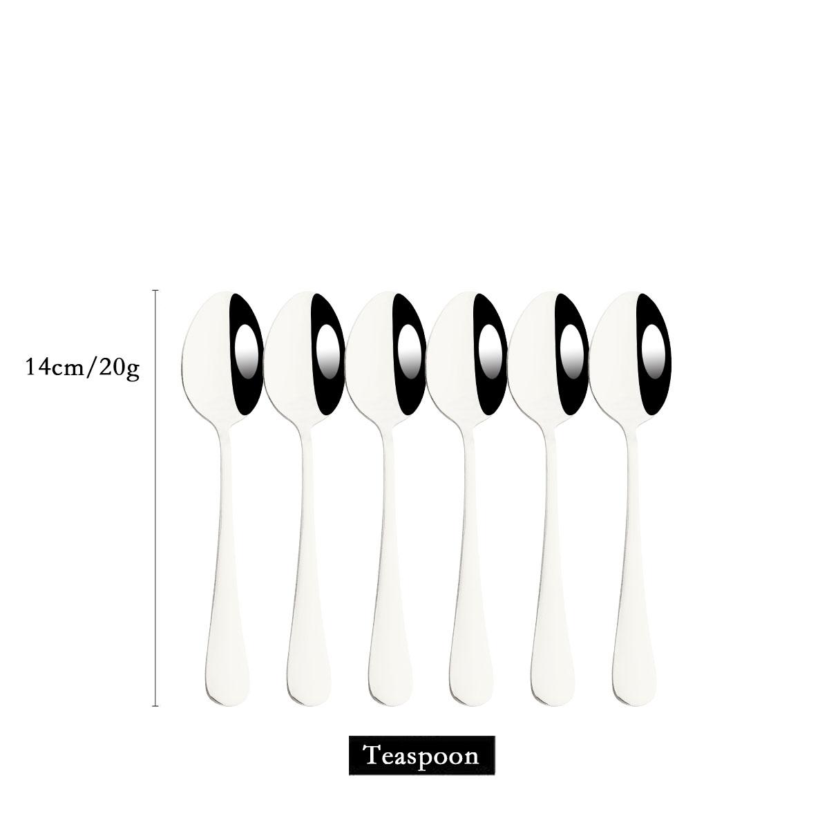 

Colorful Stainless Steel 6-24Pcs Flatware Cake Dessert Coffee Spoon Tableware Cutlery Set Kitchen Dinnerware Snack Fruit Spoon 6Pcs серебряный