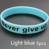 5pcs Never Give Up Luminous Rubber Bracelet Men Women Friendship Silicone Wristband Teens Motivational Sport Cuff Bangle Gifts