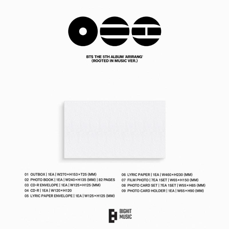 [VORBESTELLUNG] BTS – ARIRANG 5. Studioalbum Set (2 Versionen) + Legendäre Version. + Weverse-Alben Ver.