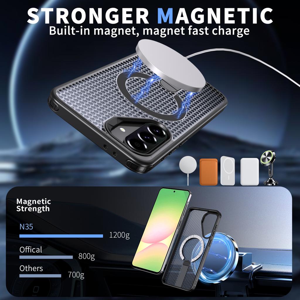 Case for Samsung Galaxy S26 S25 S24 Ultra A57 A56 A36 A26 A16 A55 A35 A15 A06 A05 X Cover 7 Pro M56 A37 S25 Edge Holder Magnetic Wireless Charge Cover