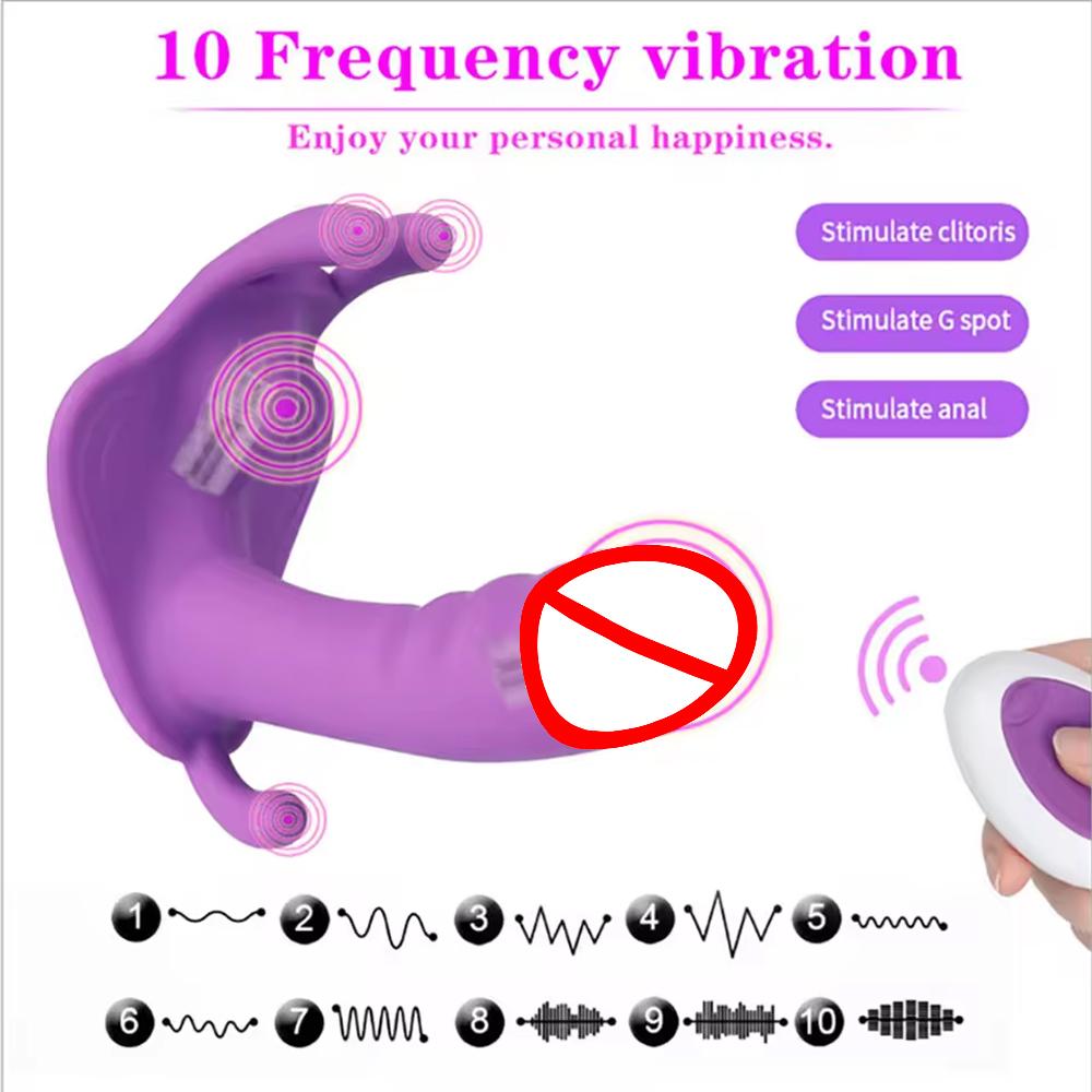Insert Dildo Masturbator Wireless Butterfly Vibrator Female Wearable Clitoris Stimulator Dildo Remote Control Vagin Massager Adult Sex Toys for Women
