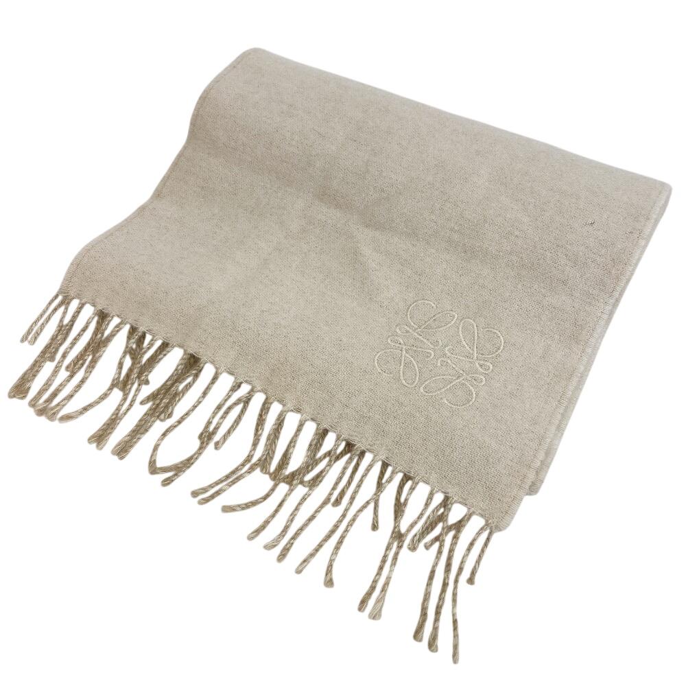 LOEWE anagram wool Scarf beige wool Used