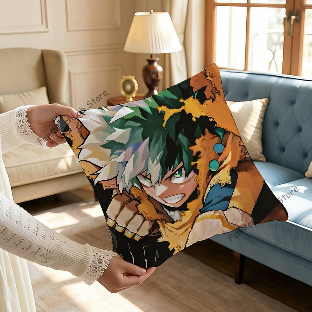DDeku Anime IIzuku MMidoriyS Printed Pillow Cover Cushion Case Simple Sofa Pillow Case No Pillow Core