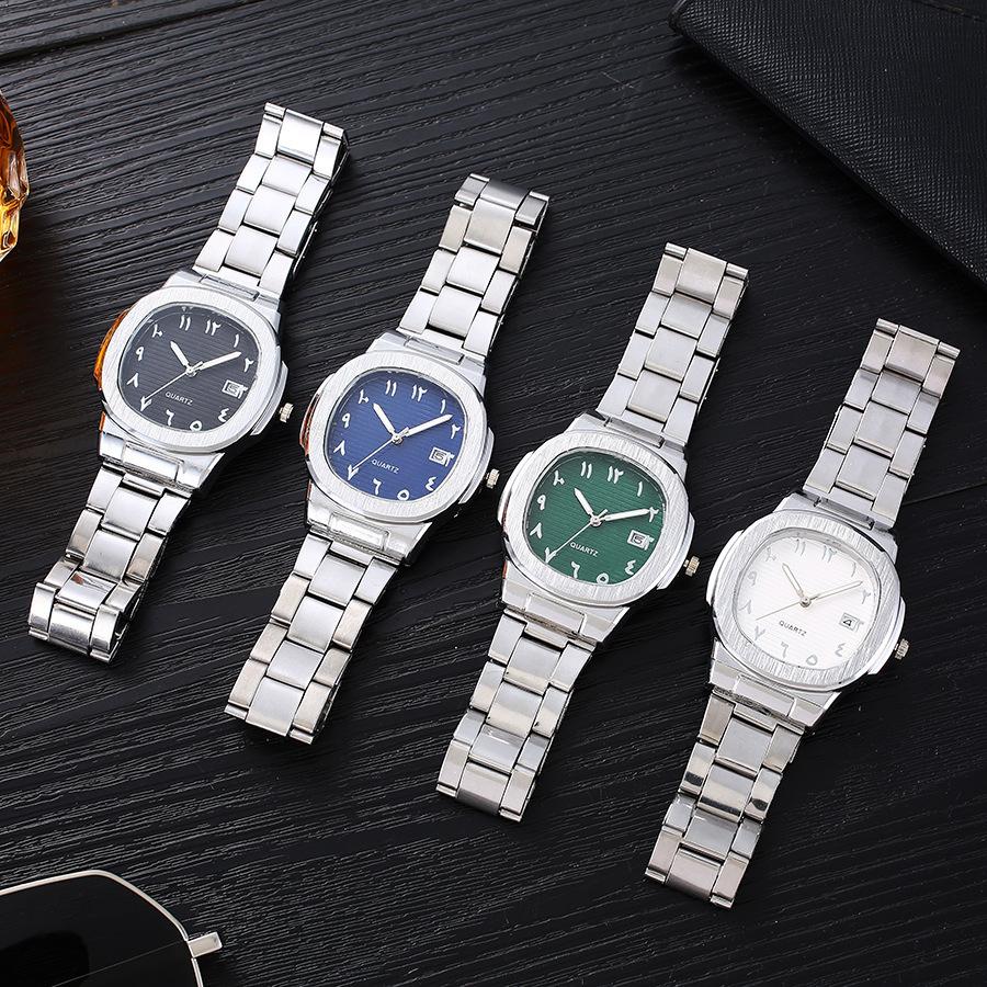 Blu-Ray Glass Men'S Business Quartz Watch Digital Scale Three-Eye Steel Watch