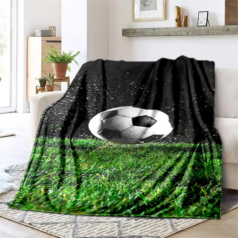 1PC Soccer, basketball, colorful water and fire pattern blanket, all season lightweight home office outdoor nap multifunctional blanket