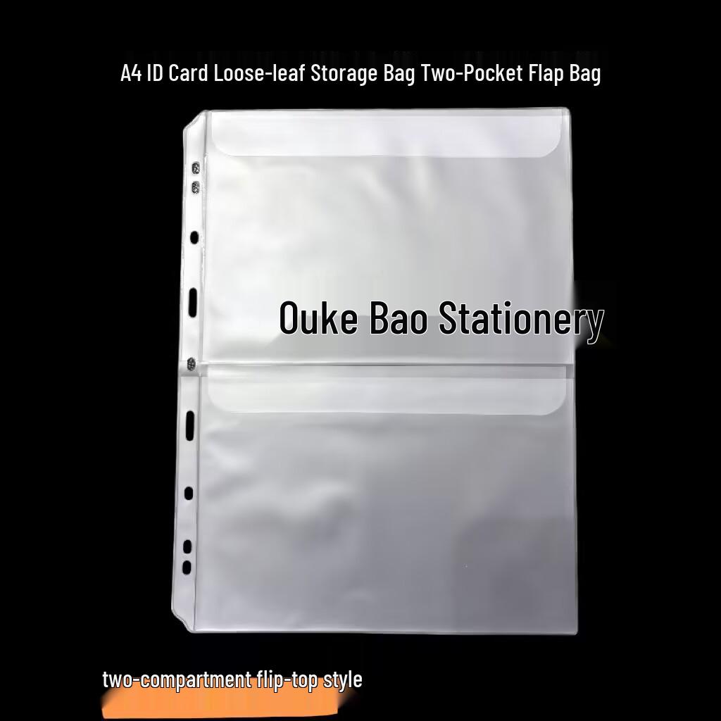 PVC Zipper Storage Bag: A4/A5/B5 Receipt Holder & A6 Planner with 6-Hole Loose-Leaf Feature