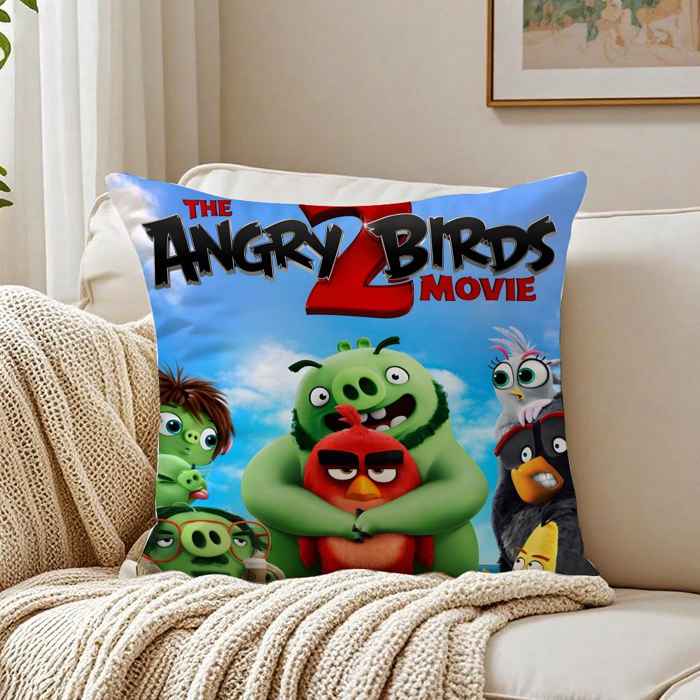 Popular Cartoon Crazy-A-Angry Birds-Game Cushion Cover Pillowcase Anti-Dustmite Living Room Sofa Decor Cushion Room