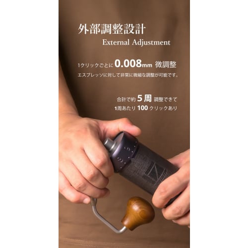 1Zpresso J-Ultra Hand Coffee Grinder, Iron Gray, Easy to Clean, Foldable, Stainless Steel Blades, External Adjustment