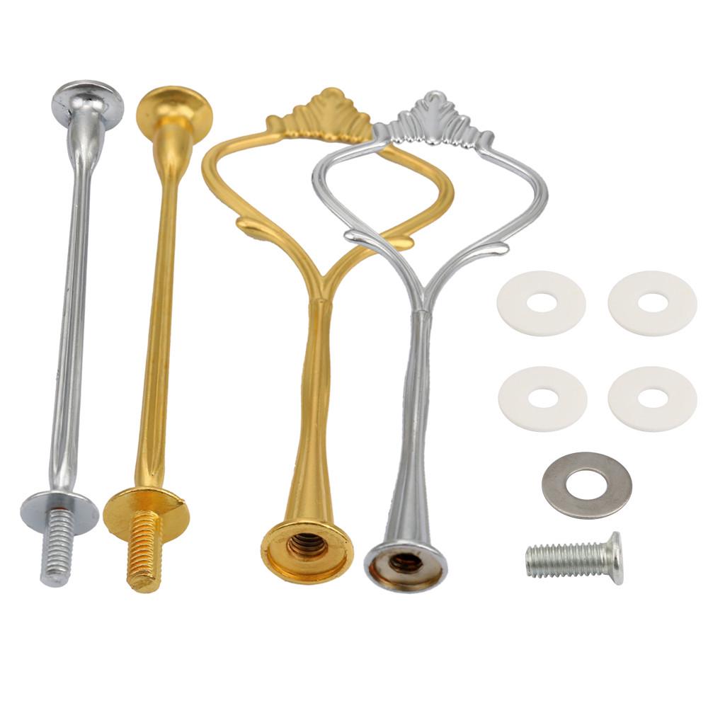 Crown 2 Tier Cake Cupcake Plate Stand Handle Hardware Fitting Holder 