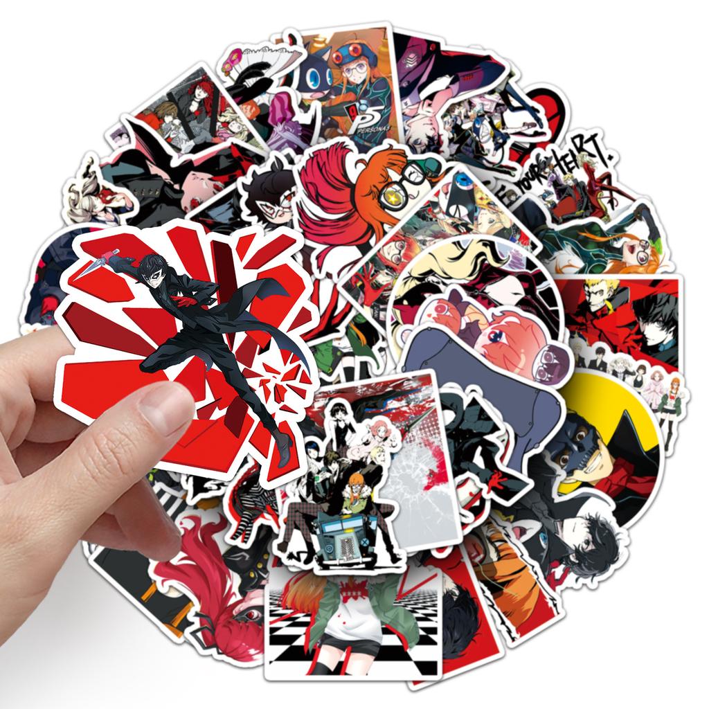 50 Cartoon Stickers Personalized Japanese Comic Decoration Mobile Phone Case Computer Water Cup Waterproof Stickers