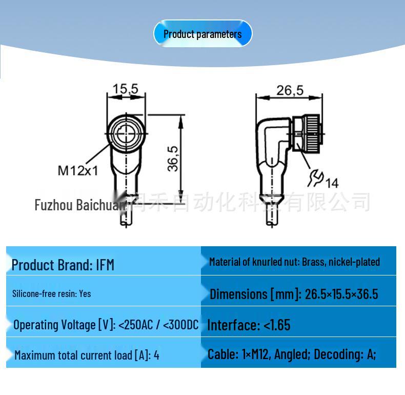 Brand New EVS024 Ifm Sensor with Socket Connection Cable - 1-Year Warranty Available