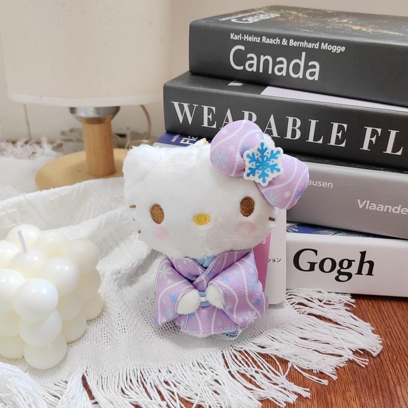 My Melody Heart Matcha Kimono Plush Keychain