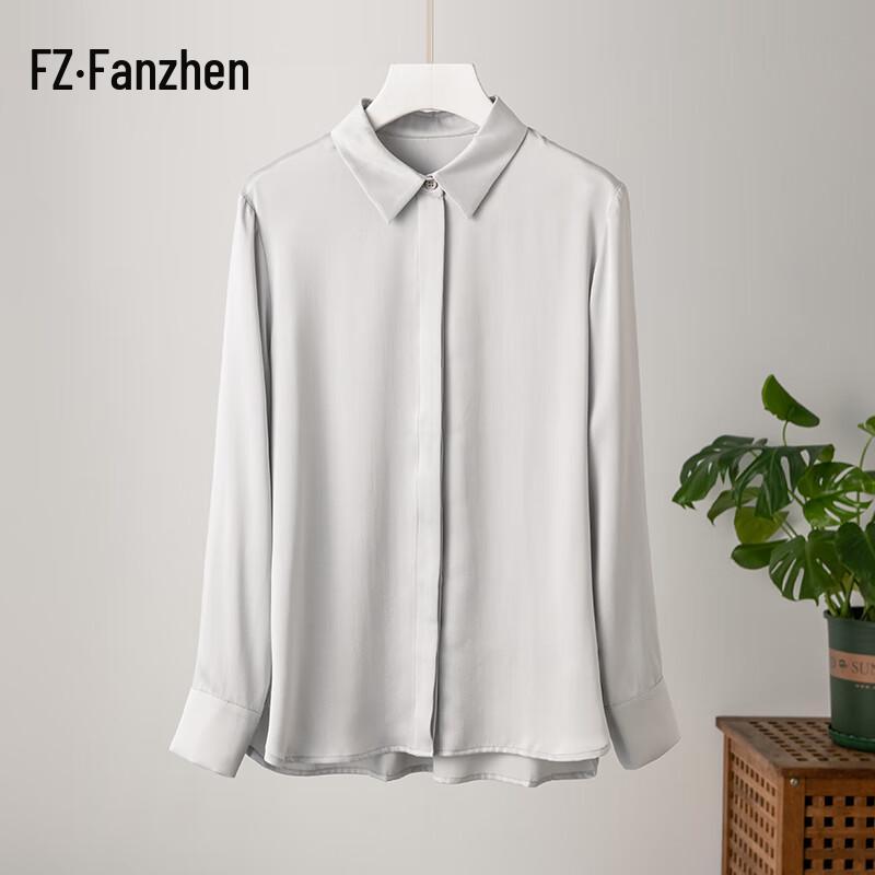 Женская блузка Fanzhen из 100% шелка-тусса с воротником XXL
