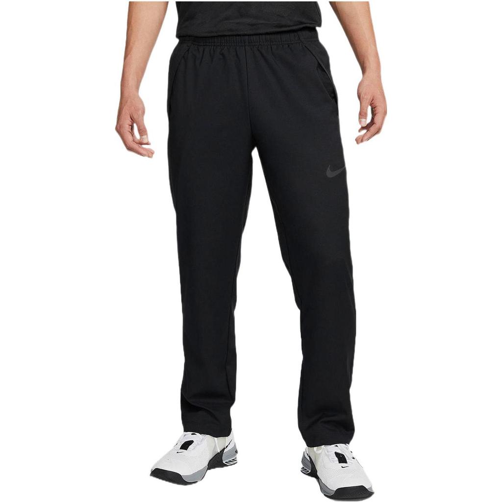 Nike Jednobarevné kalhoty s potiskem loga, elastickým pasem a rovnými nohavicemi, pánské, černé DQ1904-010