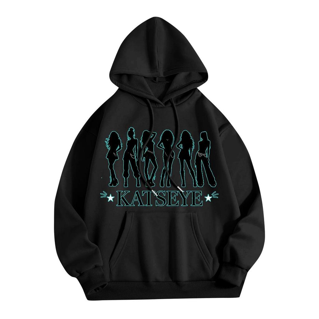 Unisex Lightweight Long-Sleeve Printed Hooded Pullover Sweatshirt