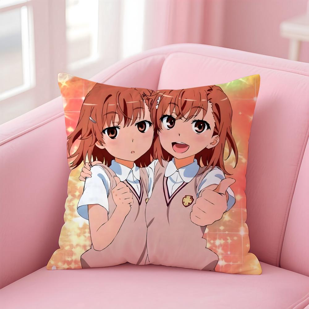 anime A Certain Scientific Railgun Cushion Cover Comfortable Reversible Pillow Cover Ideal for Car Sofa Bedroom & Beyond