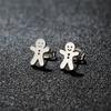 Tiny Star Moon Fashion Stud Earrings for Women Fashion Music Cross Leaf Cup Earings Stainless Steel Jewelry Pendientes Gift