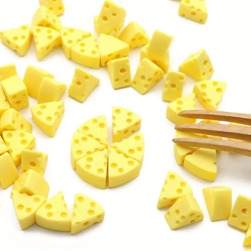 10pcs Mini Resin Simulation Yellow Cheese Phone Case Resin Material Accessories Used for DIY Decoration of Handicraft Projects
