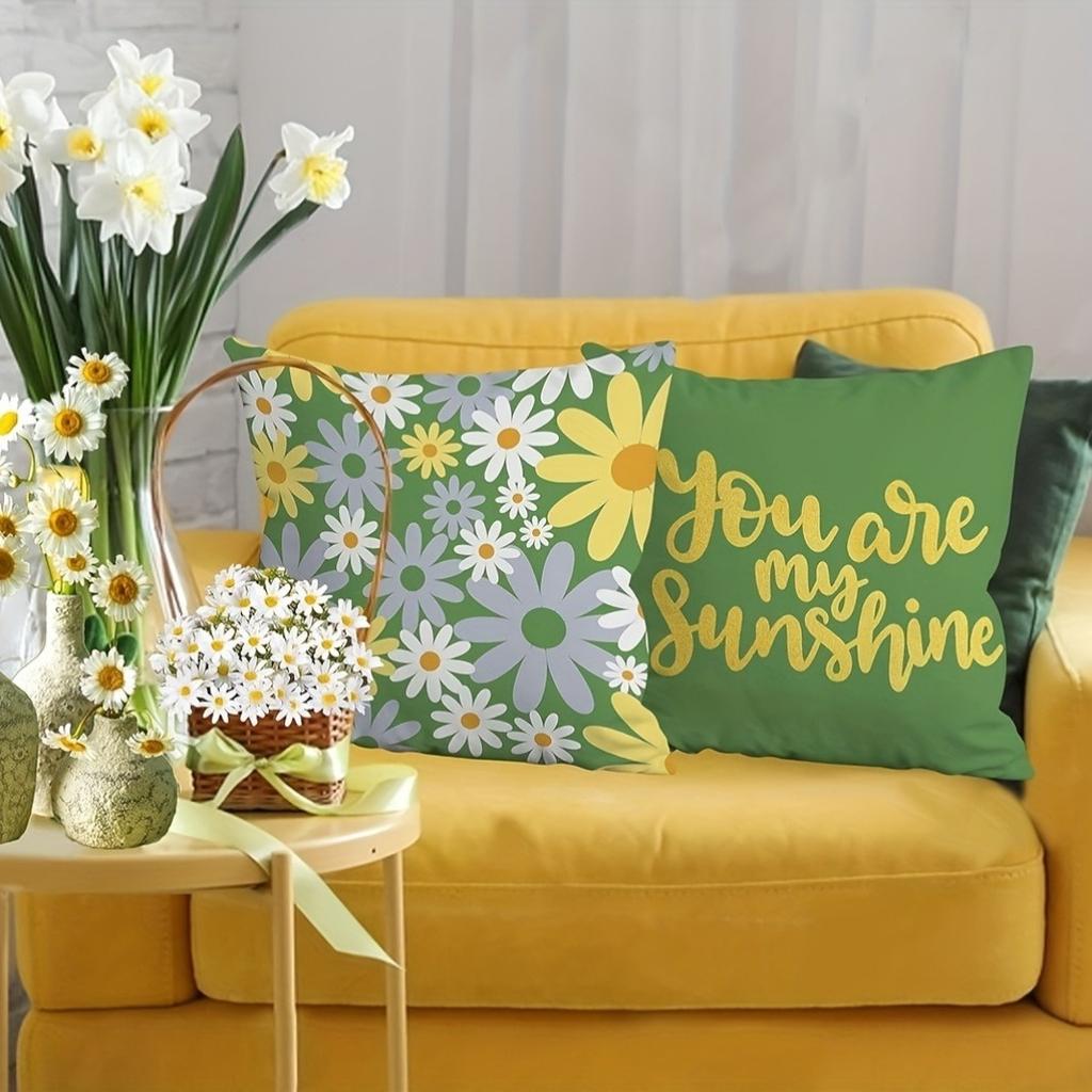 Succulent Plant Spring - Themed Pillowcasebedroom Living Room Sofa Home Decor Polyester Cushion Cover With Zipper