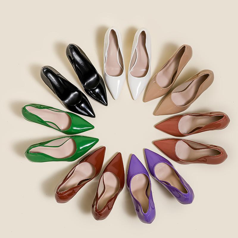 High Heels Women's Thin Heels Early Spring New Green Color Professional Pointed Design Sense Niche Temperament Celebrity Nude