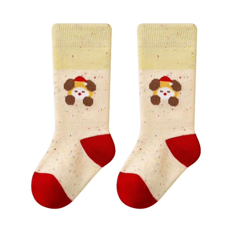 Zima Jesień Śliczne Kreskówkowe Dziecięce Dziewczęce Półskarpetki Paskowane Grube Ciepłe Bawełniane Miękkie Przytulne Skarpetki dla Dziewczynek