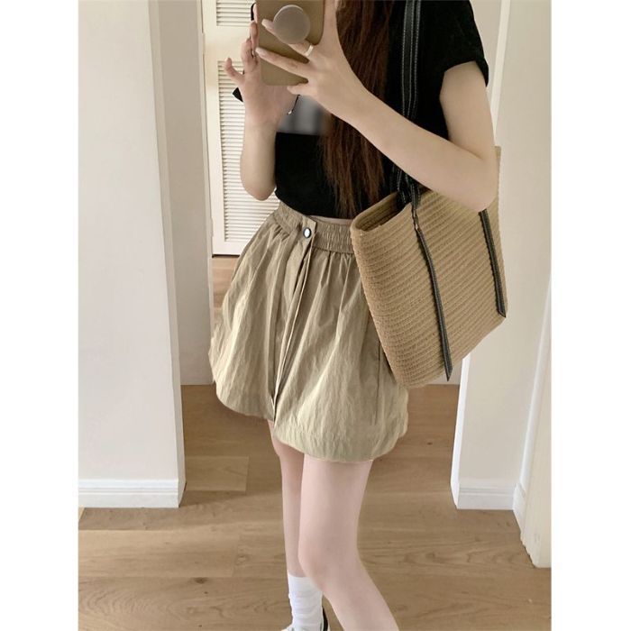Working High-waist Shorts for Women In Summer Thin New Style High-waist Loose Casual and Slim Small Wide-leg Pants