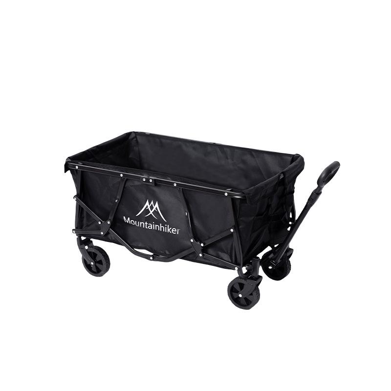 ShanZhiKe Double-Layer Portable Folding Camp Stroller - Outdoor Hand Pull Cart for Picnic and Stall Use