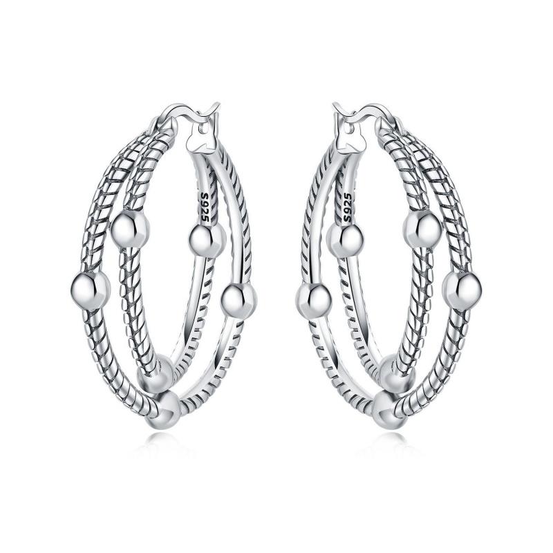 New 925 Silver Hoop Earrings Gold Silver for Women Pearl Zircon Round Simple Earrings Jewelry Women Birthday Gifts