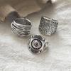 925 Zilveren Ringen Voor Vrouwen Geometrische Fijne Sieraden Vinger Verstelbaar Retro Bloem Holle Ring Voor Feest Verjaardagscadeau