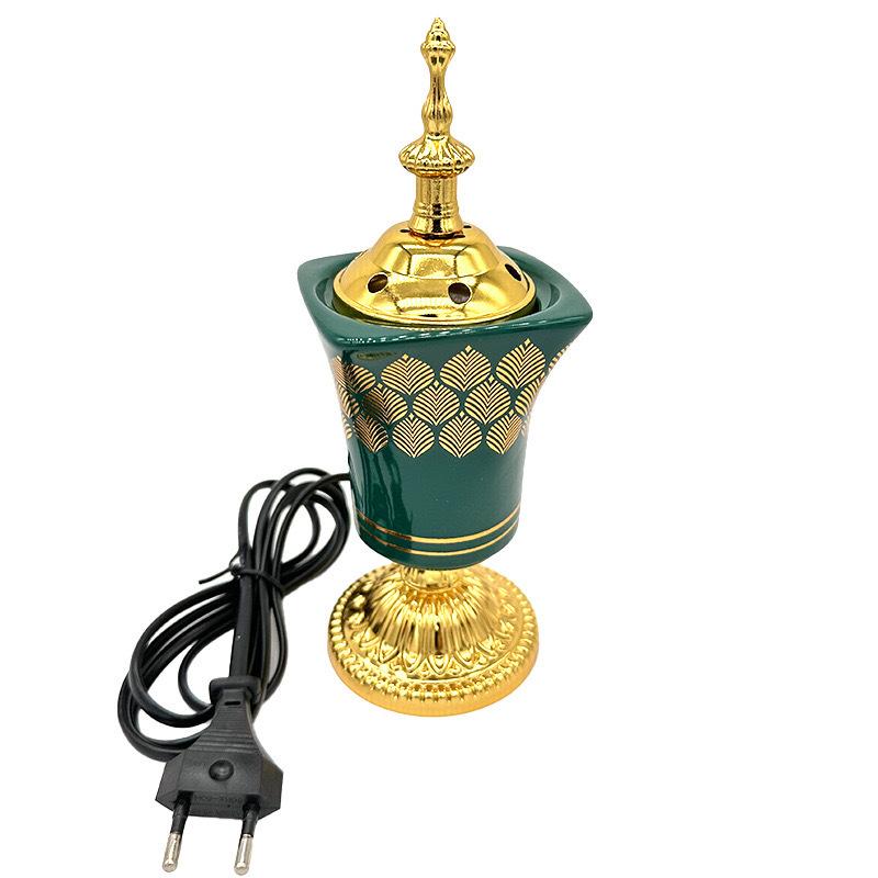 

Электрическая подставка для благовоний Металлическая подставка для благовоний Подставка для благовоний Уд Ладан Смола для йоги Спа Офис Домашний декор зелёный