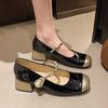 Xiaoxiangfeng Retro Thick Heel Mary Jane Shoes Women's Summer 2025 New Outer Wear Pearl with Skirt Versatile Single Shoes