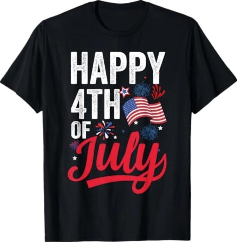 Happy 4th Of July US Flag American Funny Fourth 4th Of July T-Shirt L