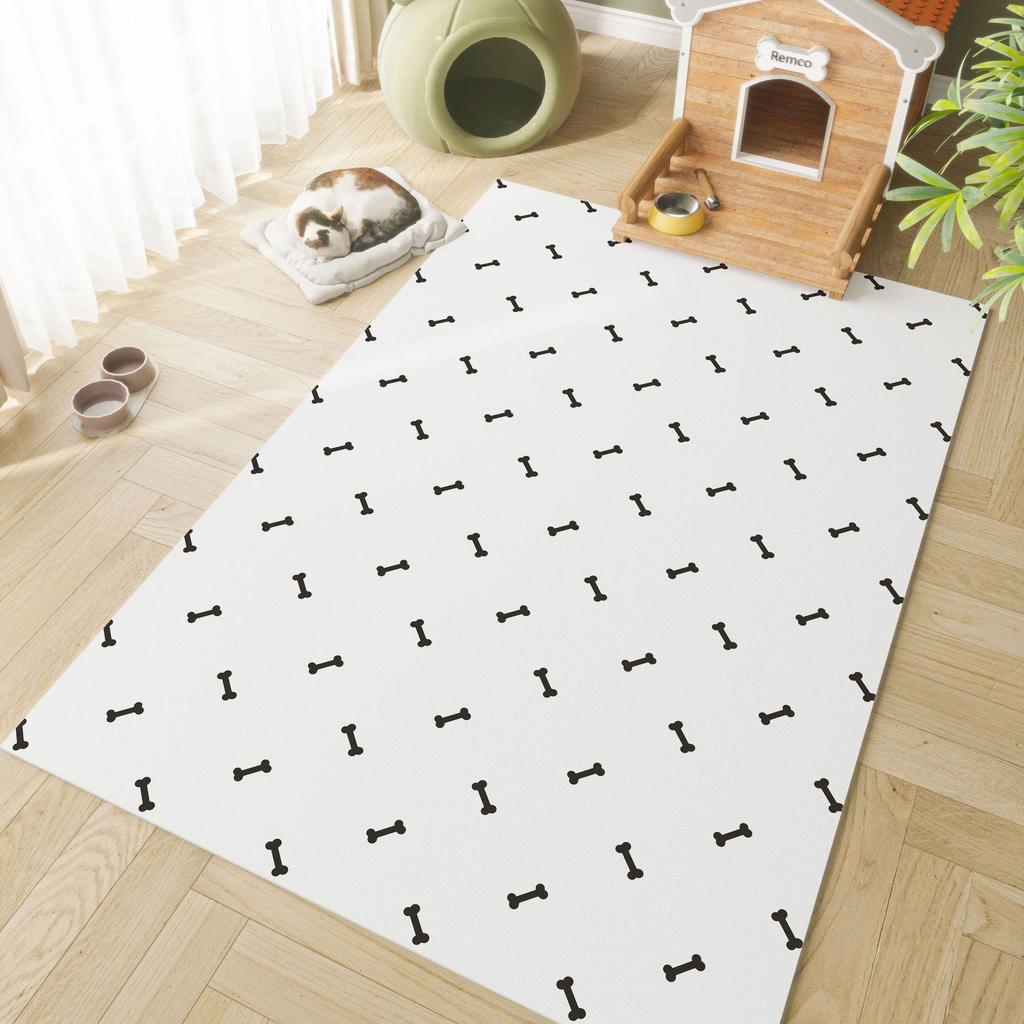 Alfombrilla Impermeable Antideslizante para Mascotas de Dibujos Animados: Cuero Duradero, Alfombra de Piso Lavable para Casa o Parque de Juego de Gato y Perro