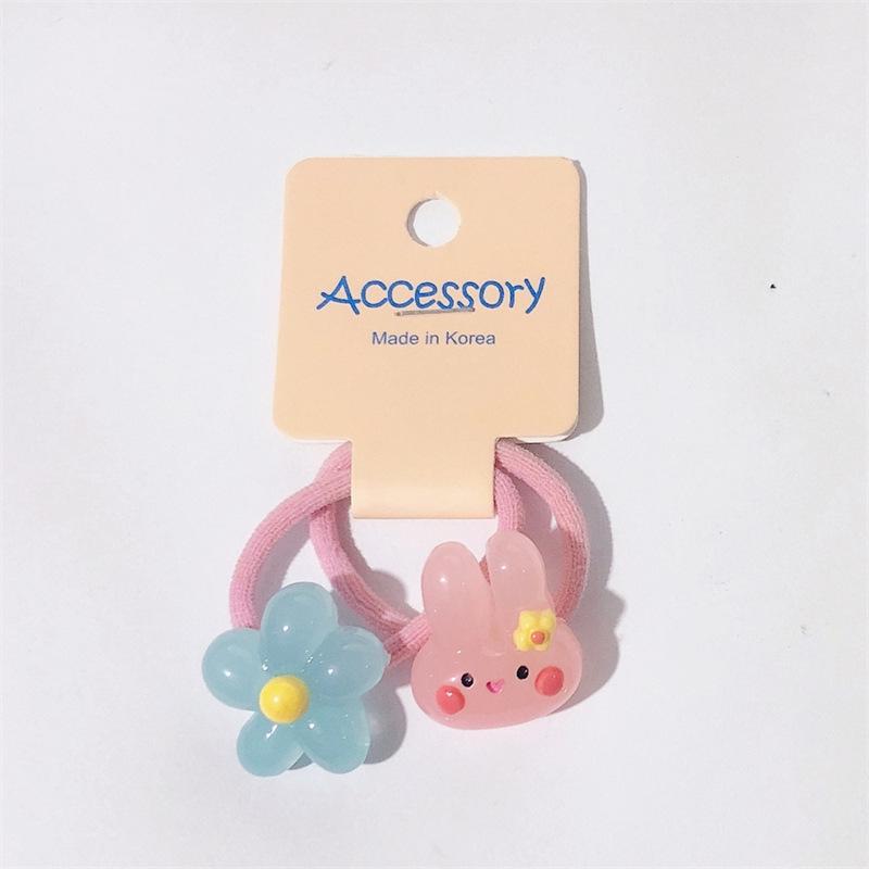 Sladké ovocné gumičky do vlasů pro korejské dívky - Jemné gumičky pro děti, Barevné kreslené vlasové doplňky.