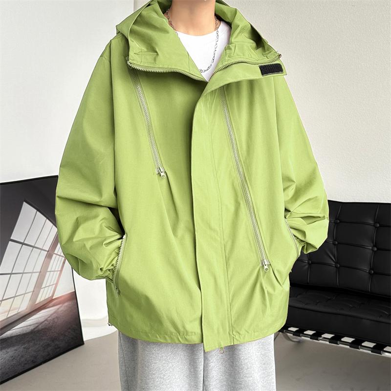 New Simple Jacket Men's Jacket Top Outdoor Casual Hooded Three-proof Multi-zipper Jacket Mountaineering Zipper Jacket