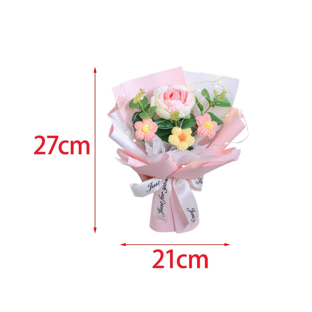 Crochet Flower Bouquet Already Made Summer for Home Anniversary Wedding