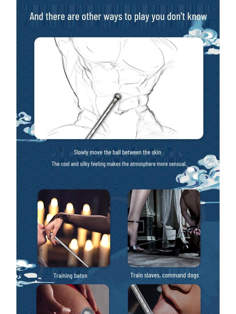 Metal Dowsing Rod Urethral Dilator & Masturbator Toy