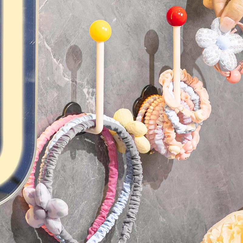 2Pcs Multi-Functional Storage Hooks Headband Display Rack Scrunchie Organizer Stand Bathroom No-Punch Hooks Wall Key Bag Hanger