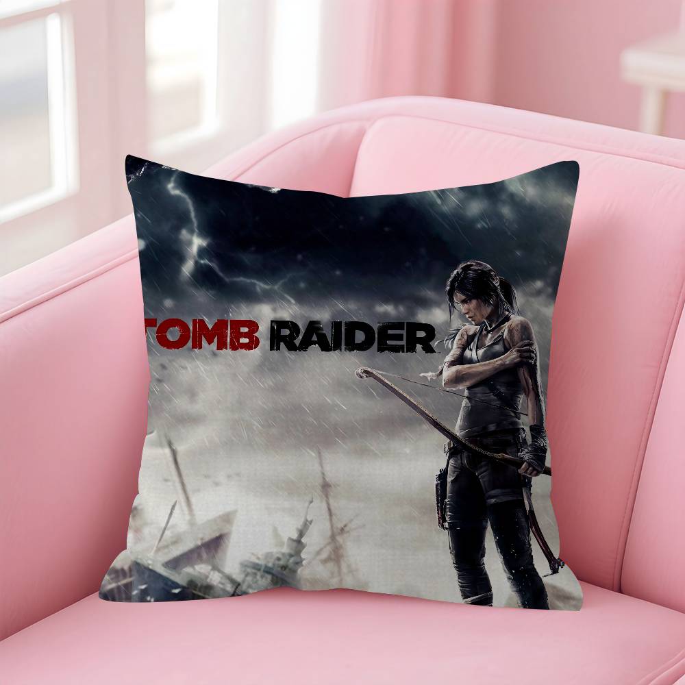 Lara Croft Tomb Raider Game Pillow Gift Home Office Decoration Pillow Bedroom Sofa Car Cushion Coverpillow Case