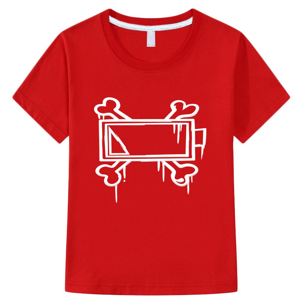 

Game Murder Drones Children s 100% Cotton T-Shirt Cartoon Print Kids Tees Cute Boys Girls Casual Tops O-Neck Short Sleeve Summer 100 красный